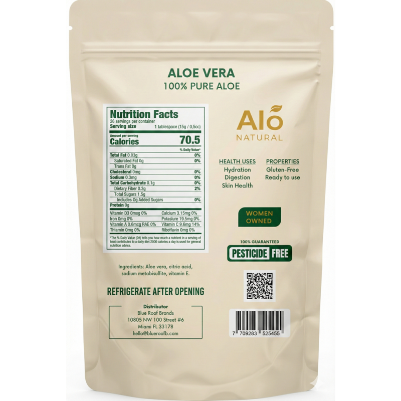 Aloe Vera Pulpa Natural Colombia Info Nutricional