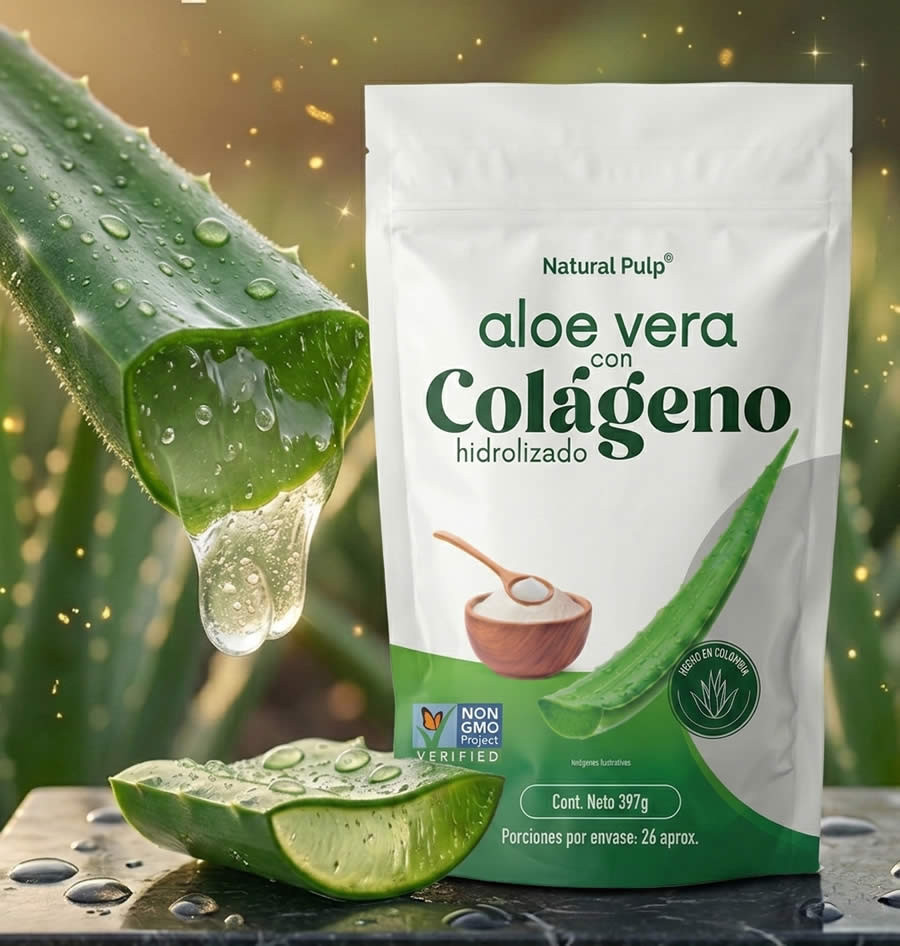 Bolsa de Aloe vera con colágeno hidrolizado